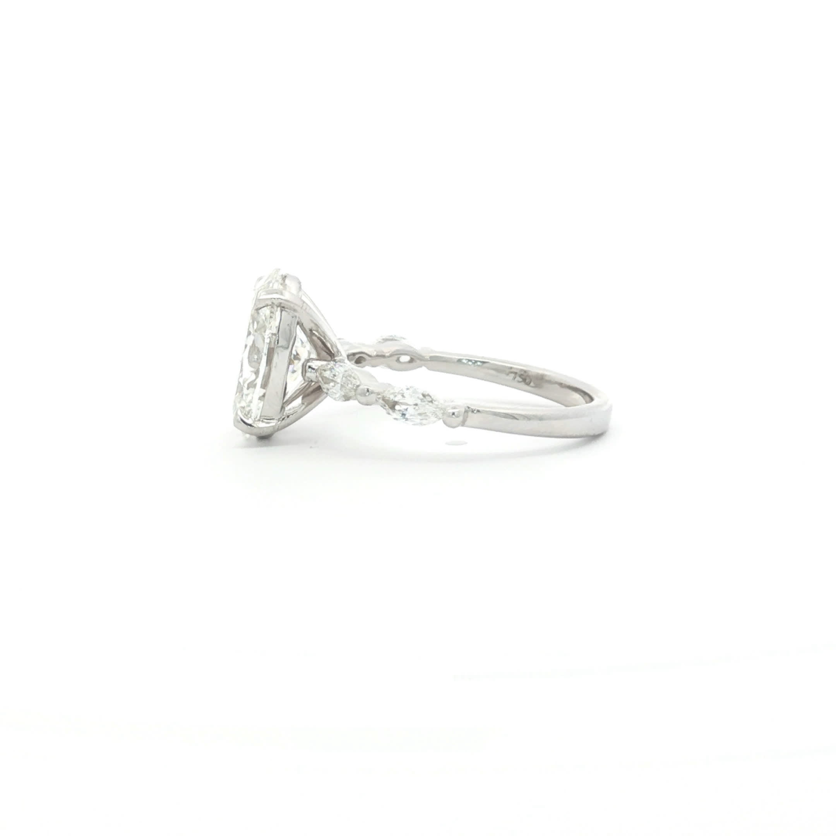 Oval Cut Diamond Ring in White Gold