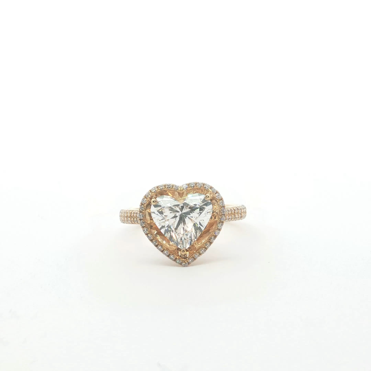 Heart Cut Diamond Halo Ring