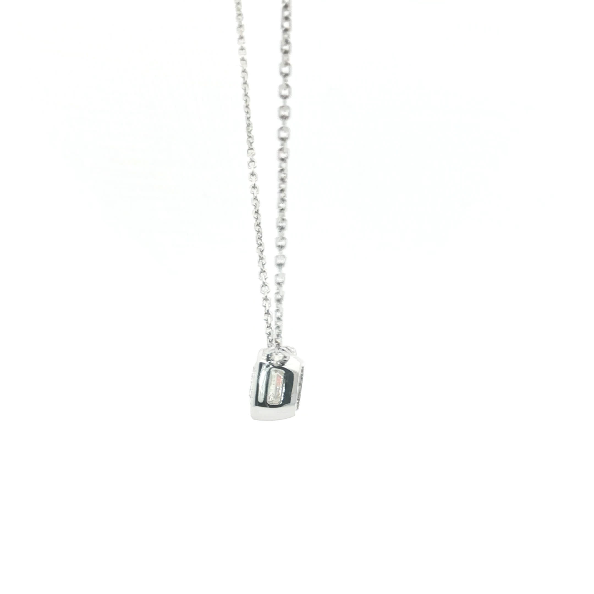 Emerald Cut Diamond Pendant in White Gold