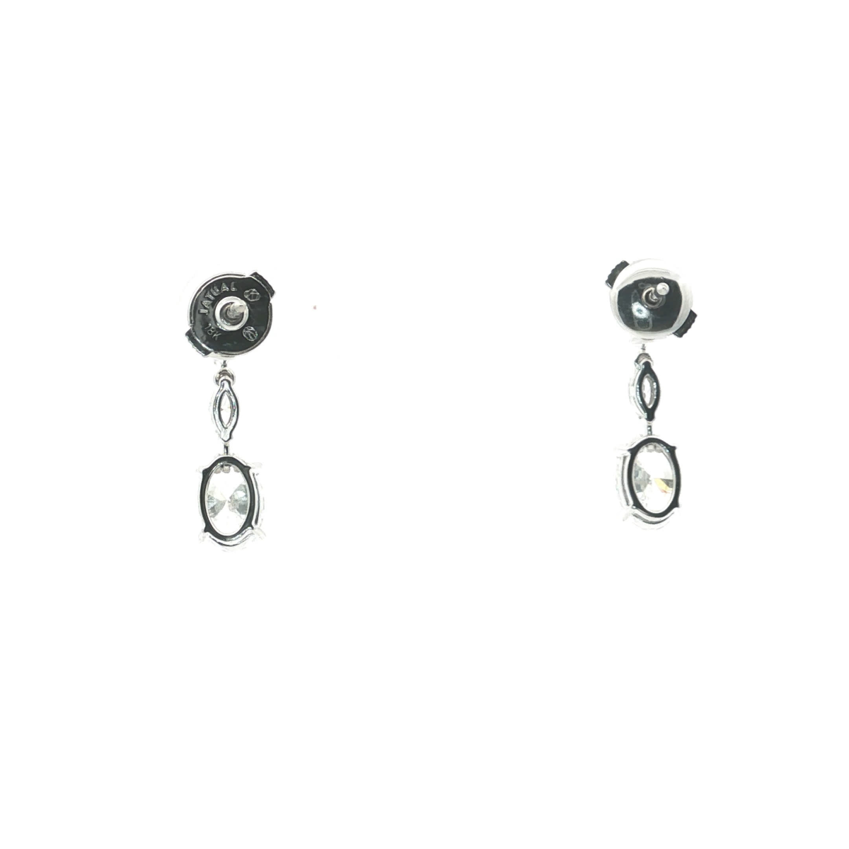 Oval Cut Diamond Dangle Earrings