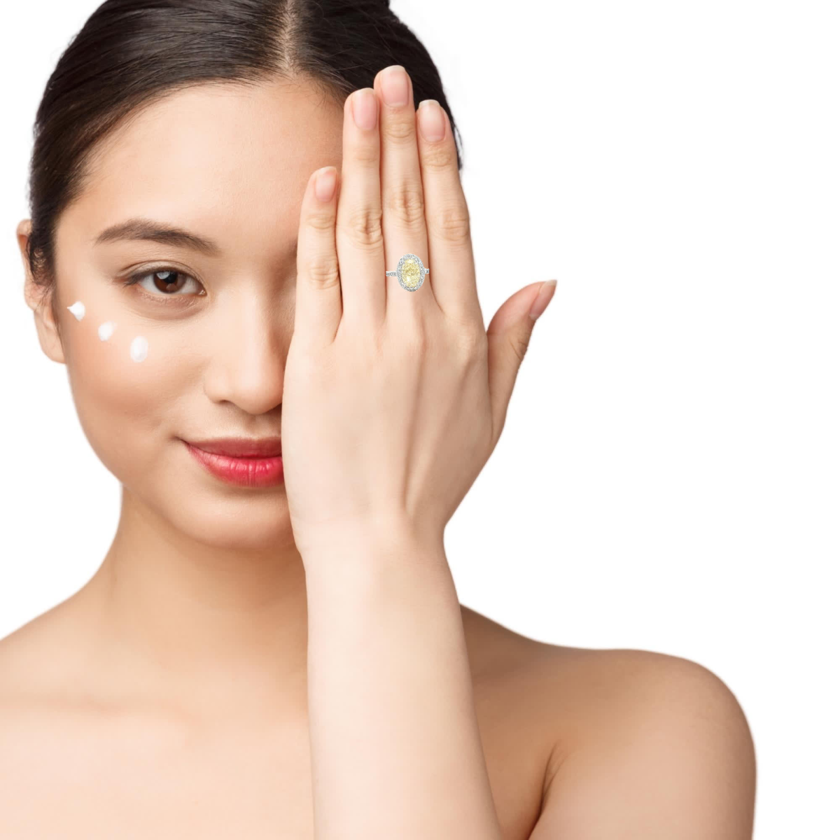 Fancy Yellow Oval Cut Diamond Ring