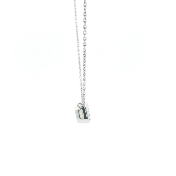 Emerald Cut Diamond Pendant in White Gold