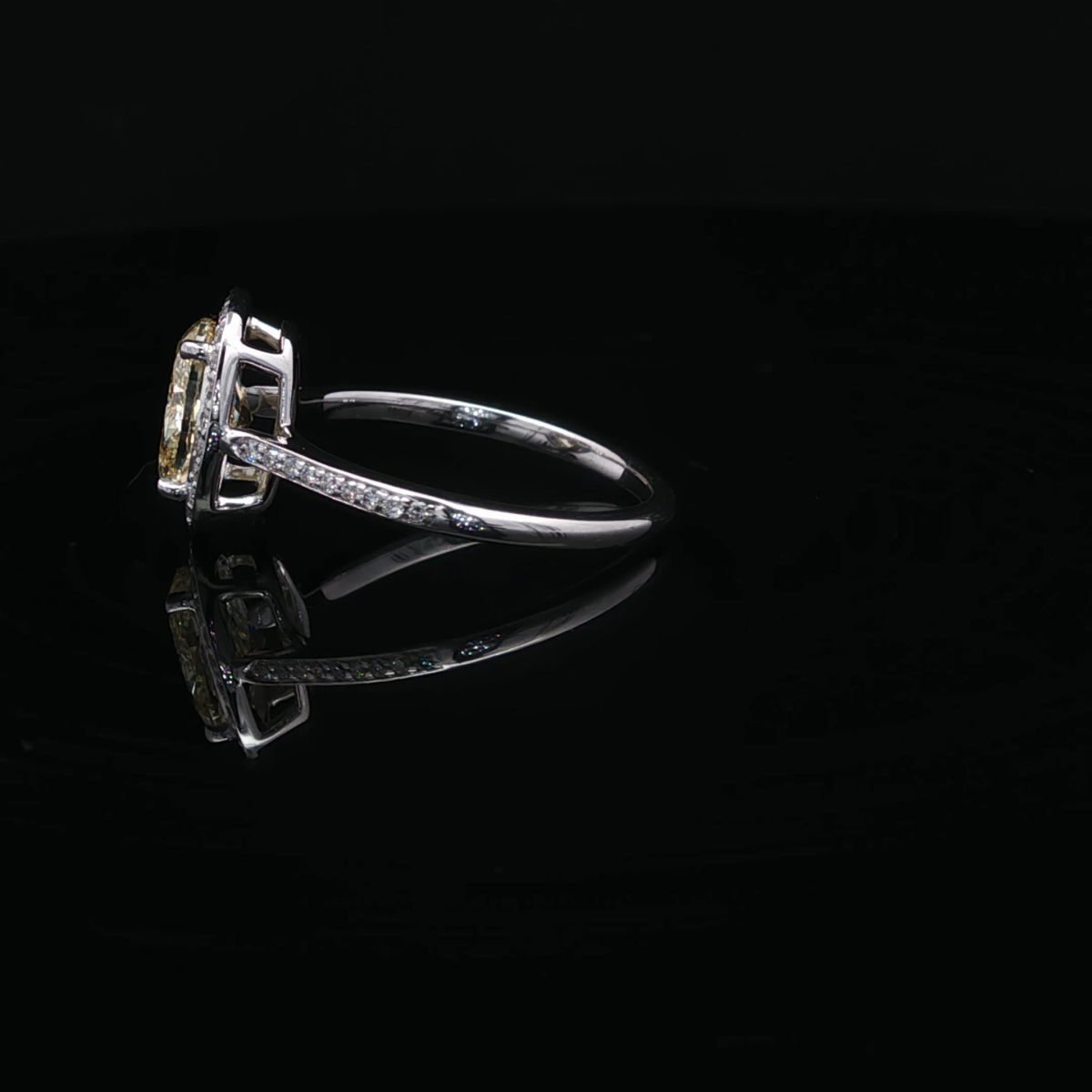 Fancy Yellow Oval Cut Diamond Ring