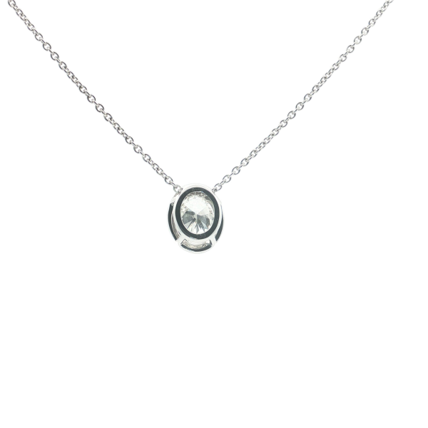 Oval Cut Diamond Pendant in White Gold