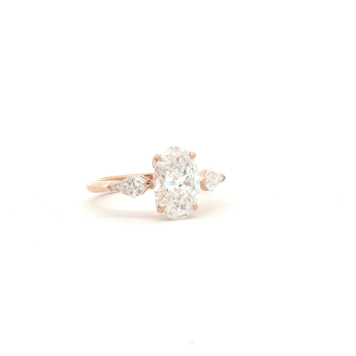 Oval Cut Diamond Ring in Rose Gold