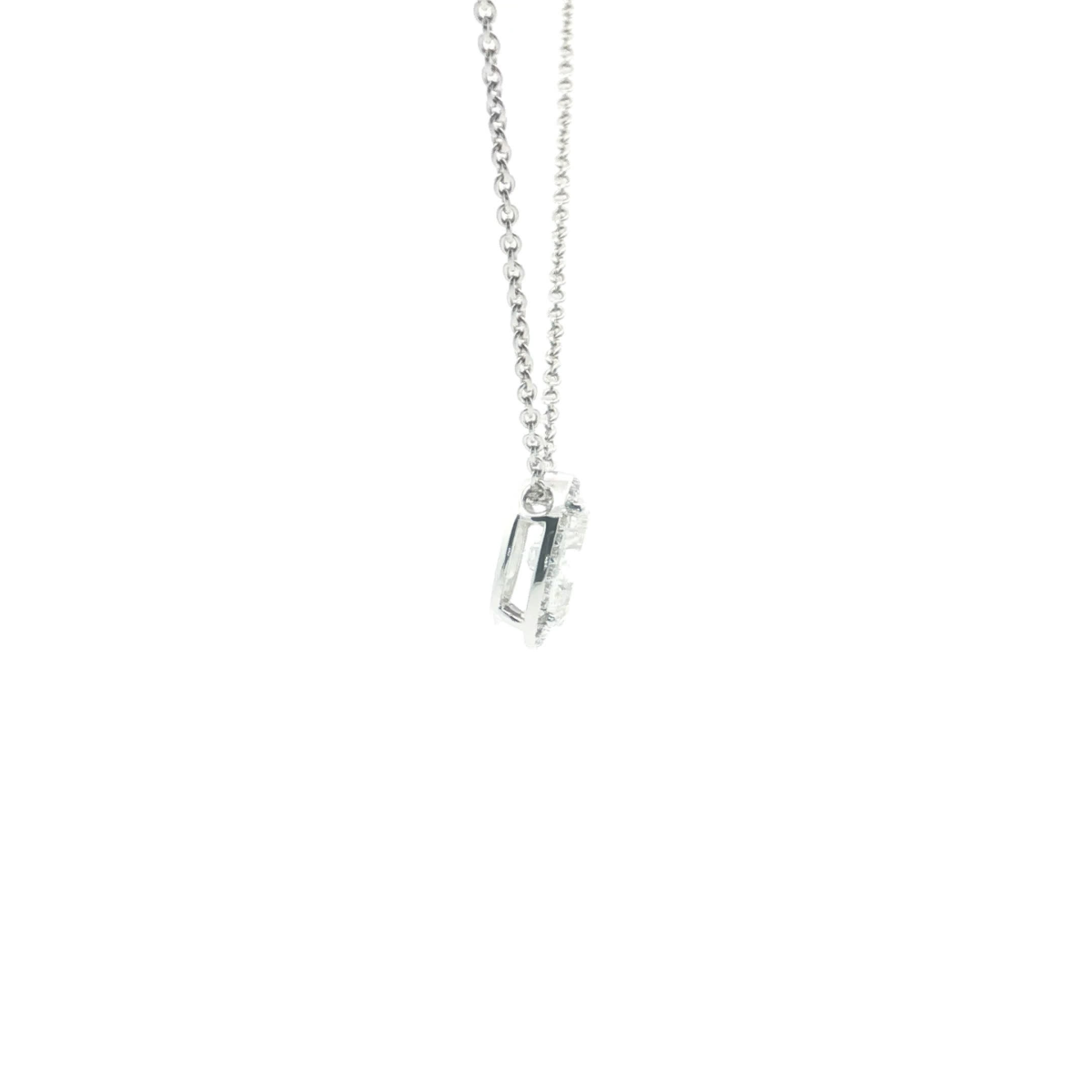 Oval Cut Diamond Pendant in White Gold