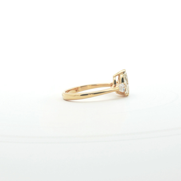 Fancy Yellow Pear Cut Diamond Ring