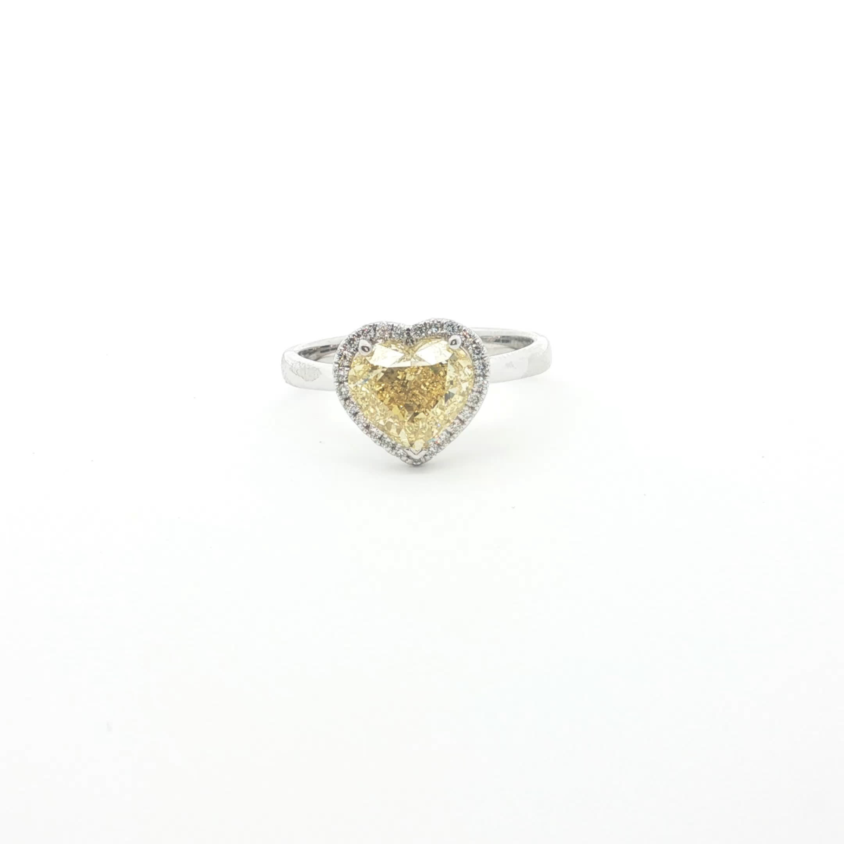 Fancy Vivid Yellow Heart Cut Diamond Ring