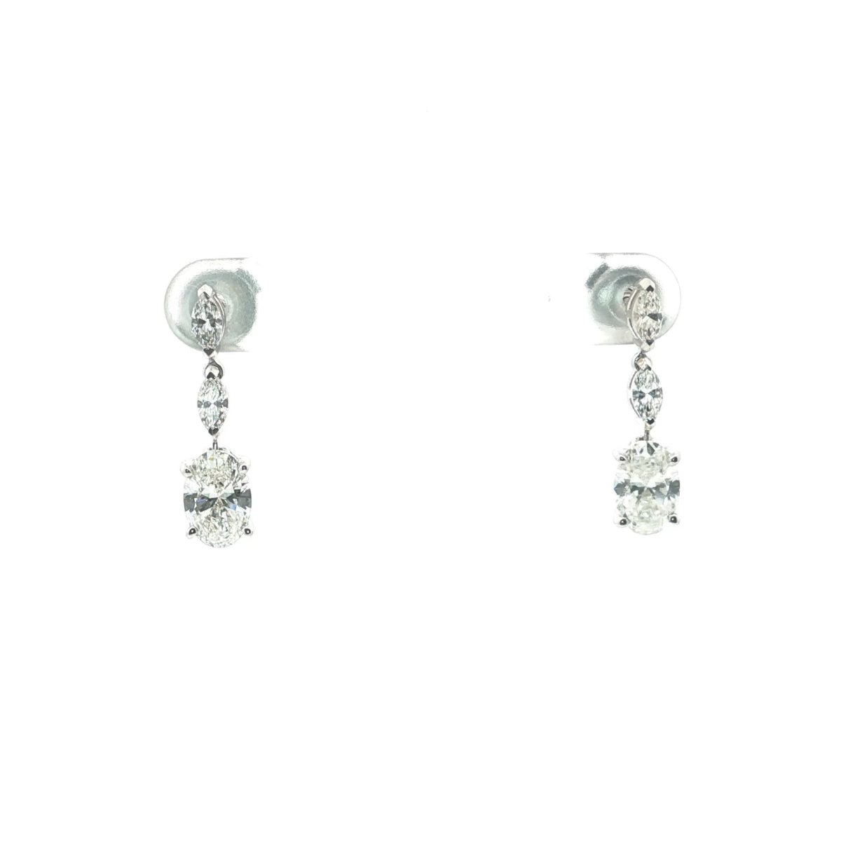 Oval Cut Diamond Dangle Earrings