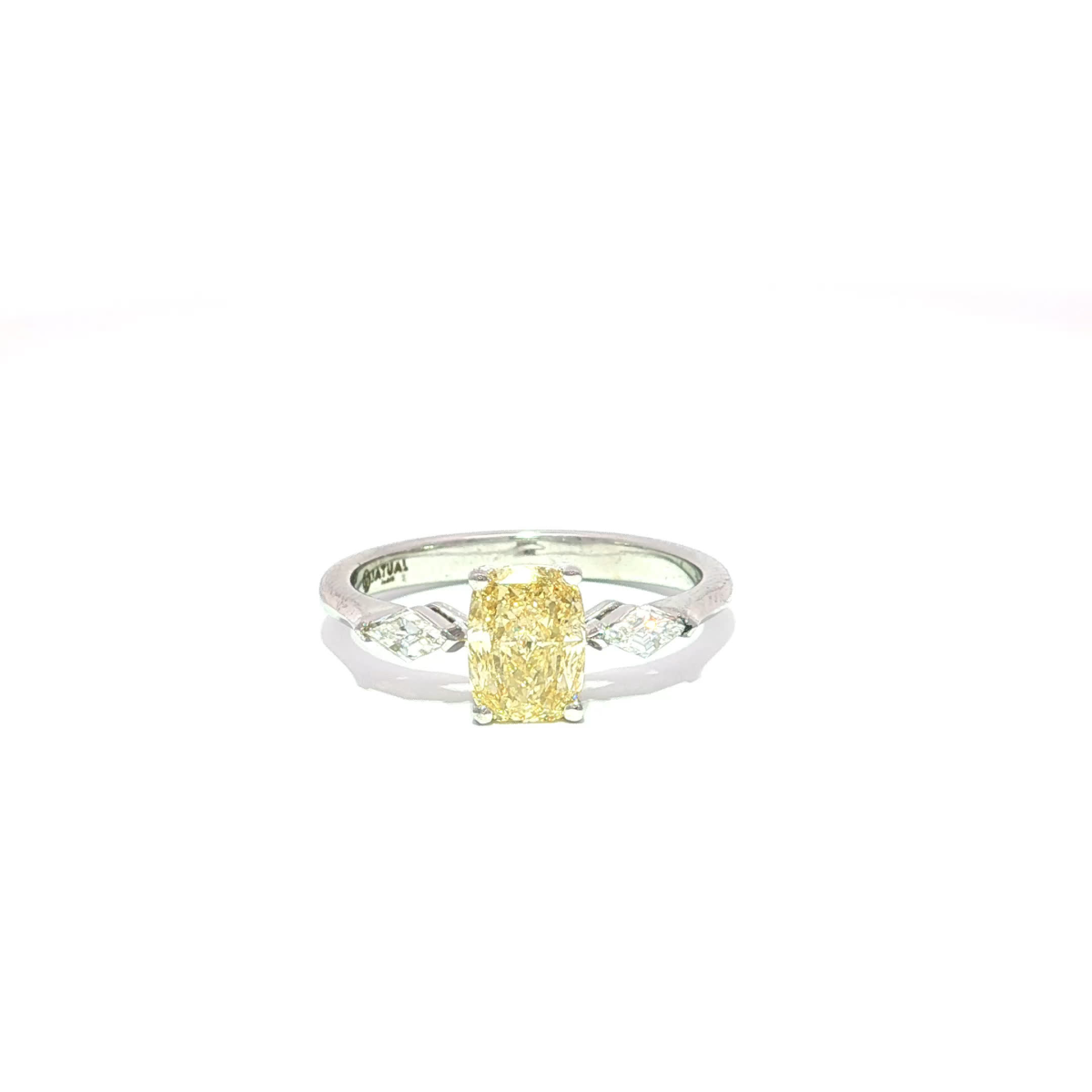 Fancy Yellow Cushion Cut Diamond Ring