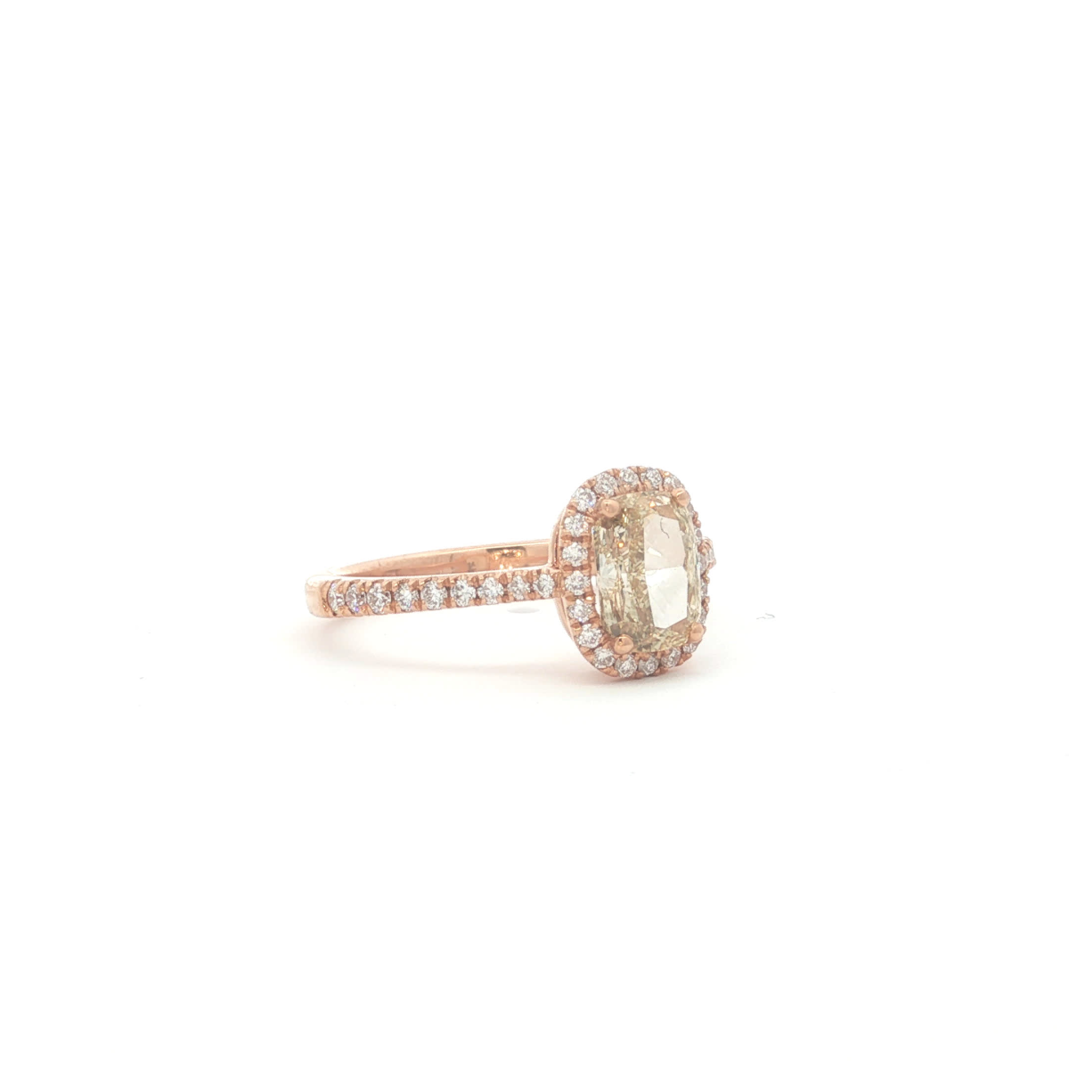 Fancy Yellow Cushion Diamond Halo Ring