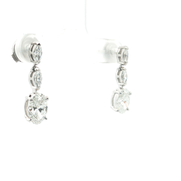 Oval Cut Diamond Dangle Earrings