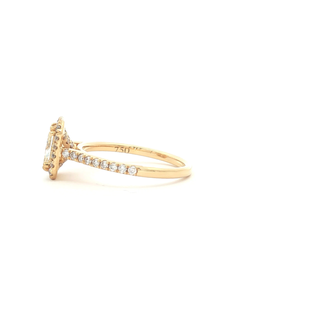 Fancy Yellow Radiant Diamond Halo Ring