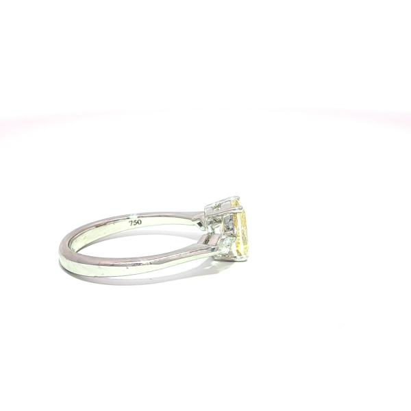 Fancy Yellow Cushion Cut Diamond Ring