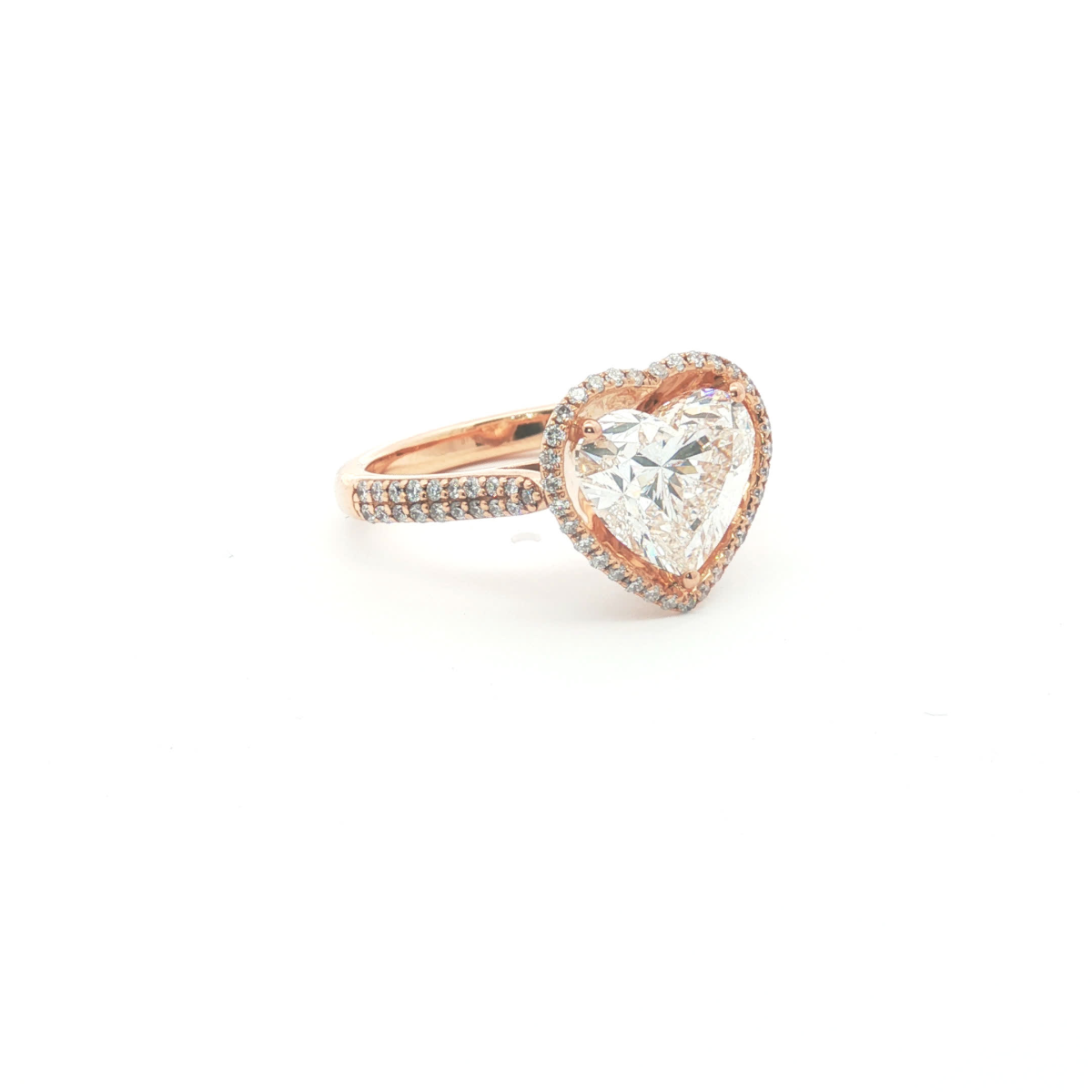 Heart Shaped Diamond Halo Ring