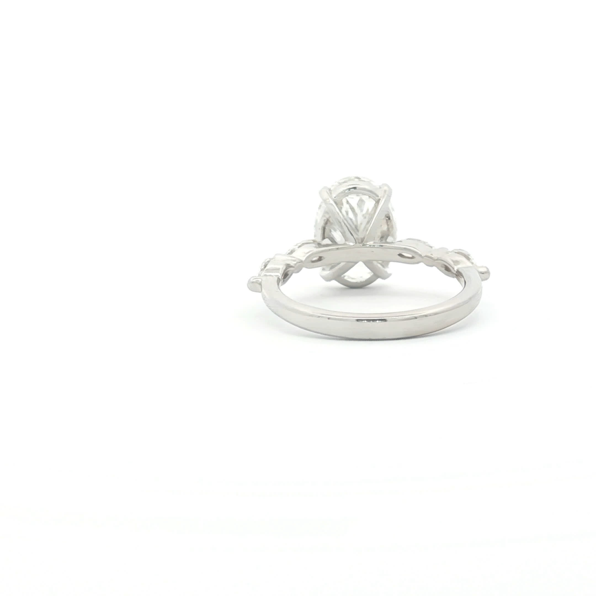 Oval Cut Diamond Ring in White Gold