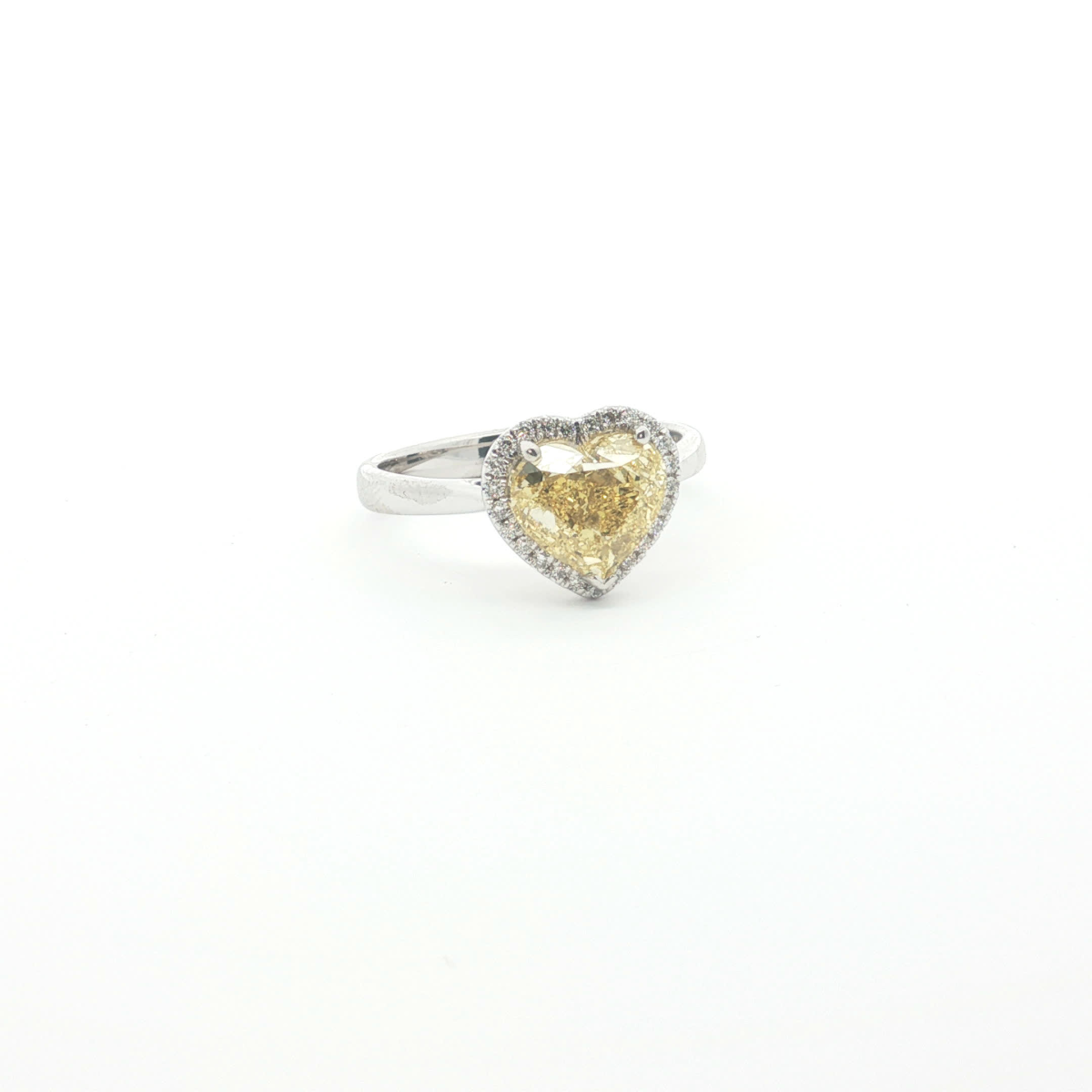 Fancy Vivid Yellow Heart Cut Diamond Ring