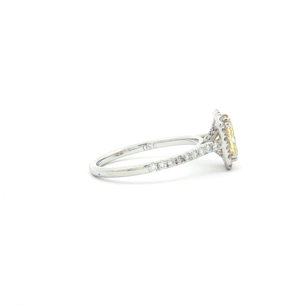 Fancy Vivid Yellow Radiant Diamond Halo Ring