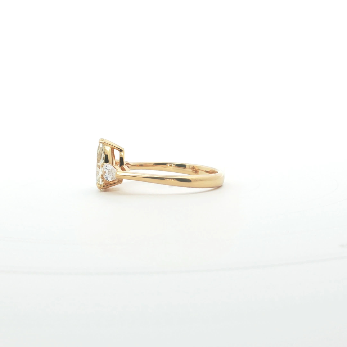 Fancy Yellow Pear Cut Diamond Ring