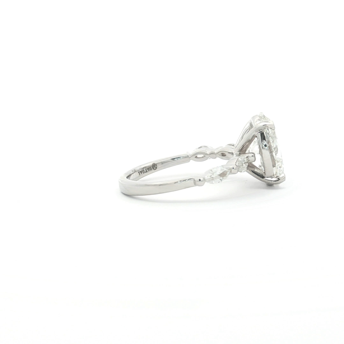 Oval Cut Diamond Ring in White Gold