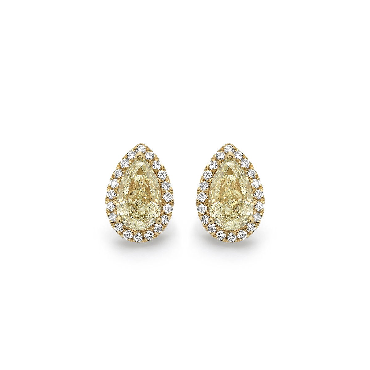 Yellow Pear Studs
