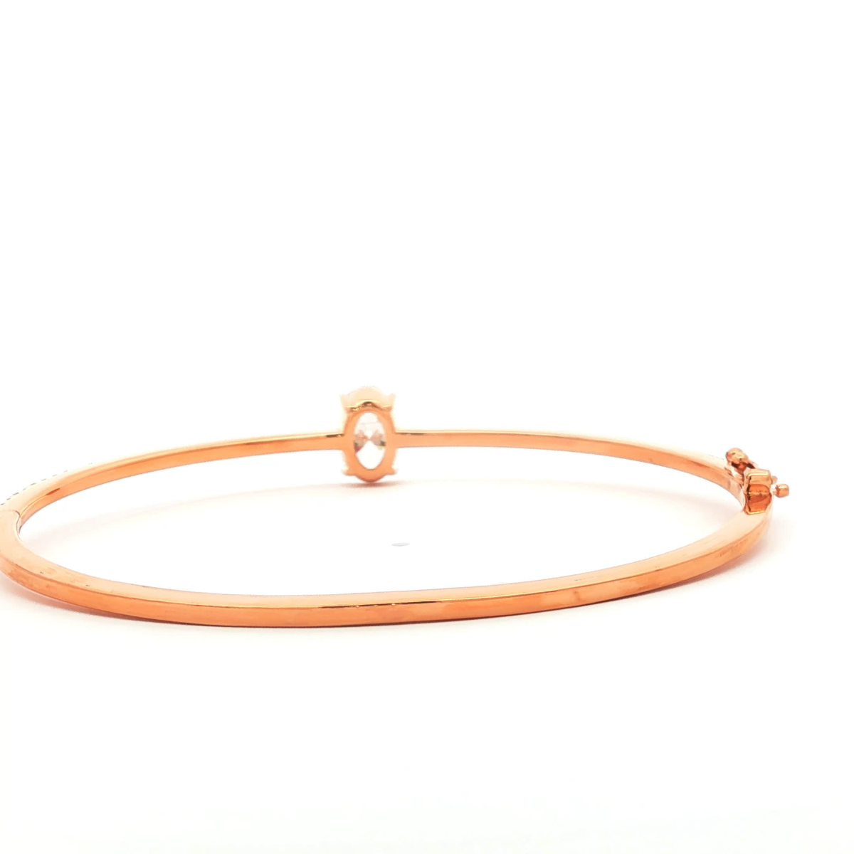 Oval Cut Diamond Bangle in Rose Gold