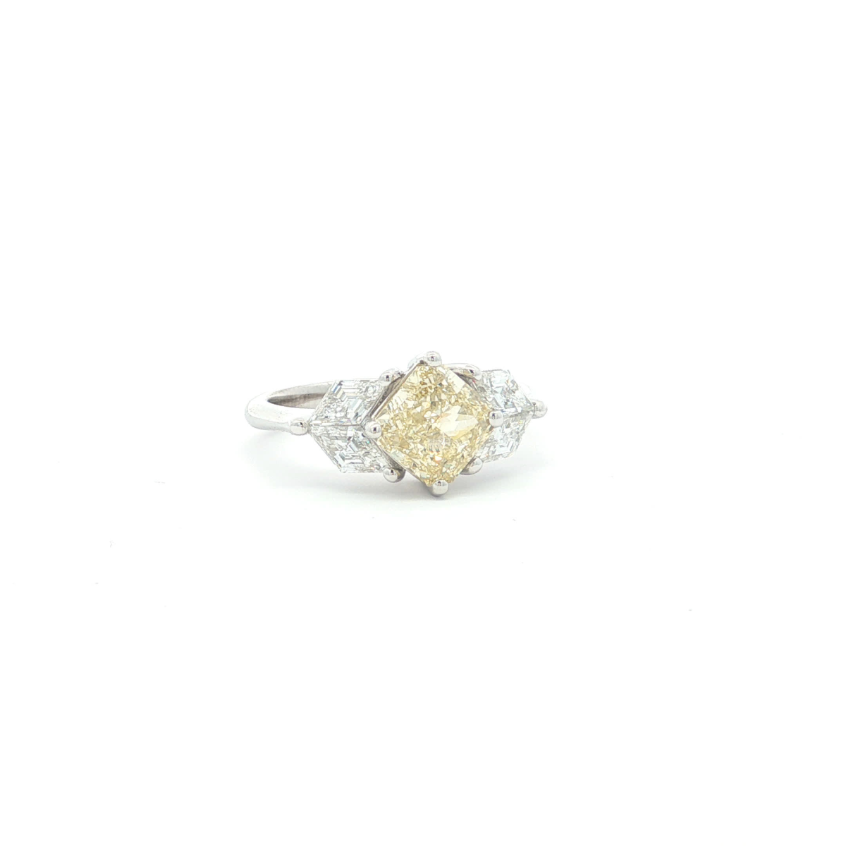 Fancy Yellow Square Radiant Diamond Ring