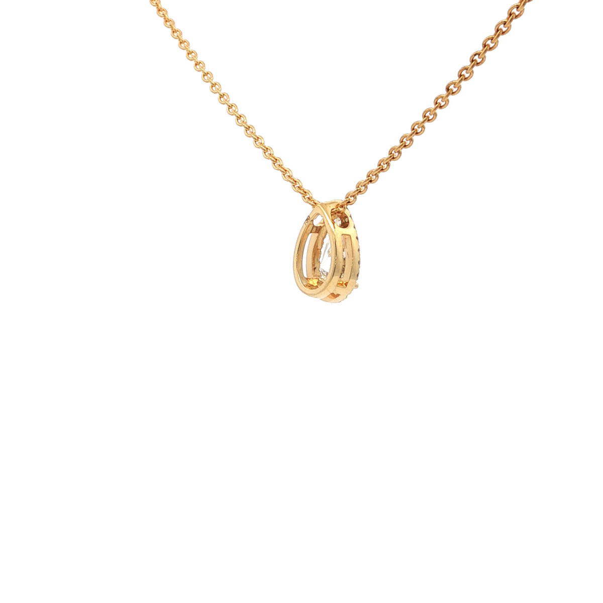 Pear Cut Diamond Pendant in Yellow Gold