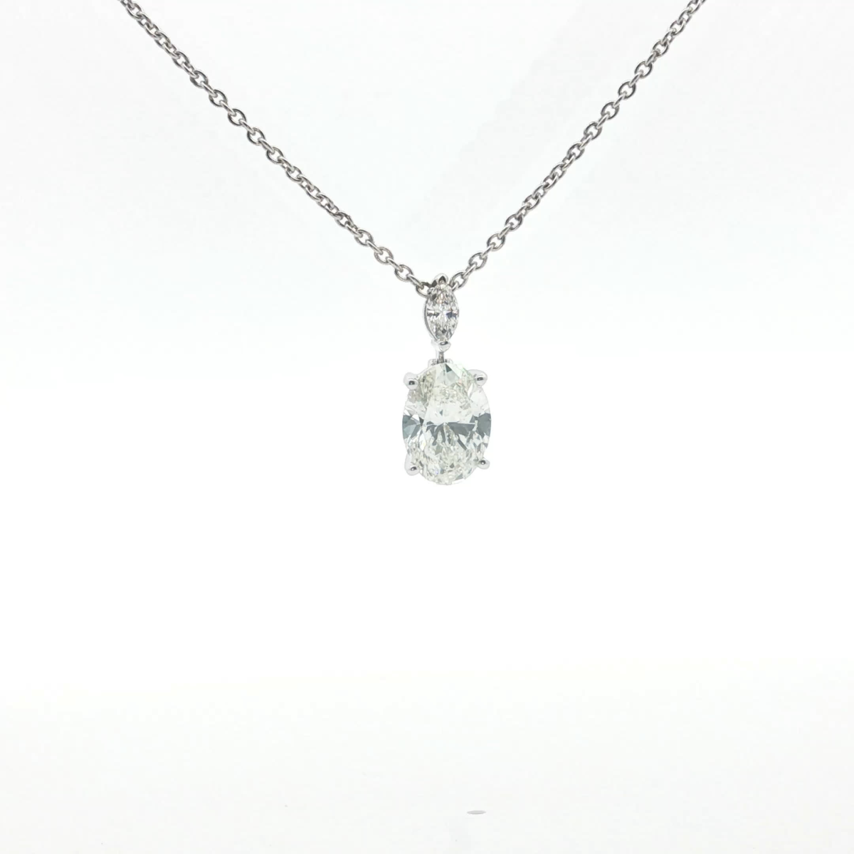 Oval Cut Diamond Pendant