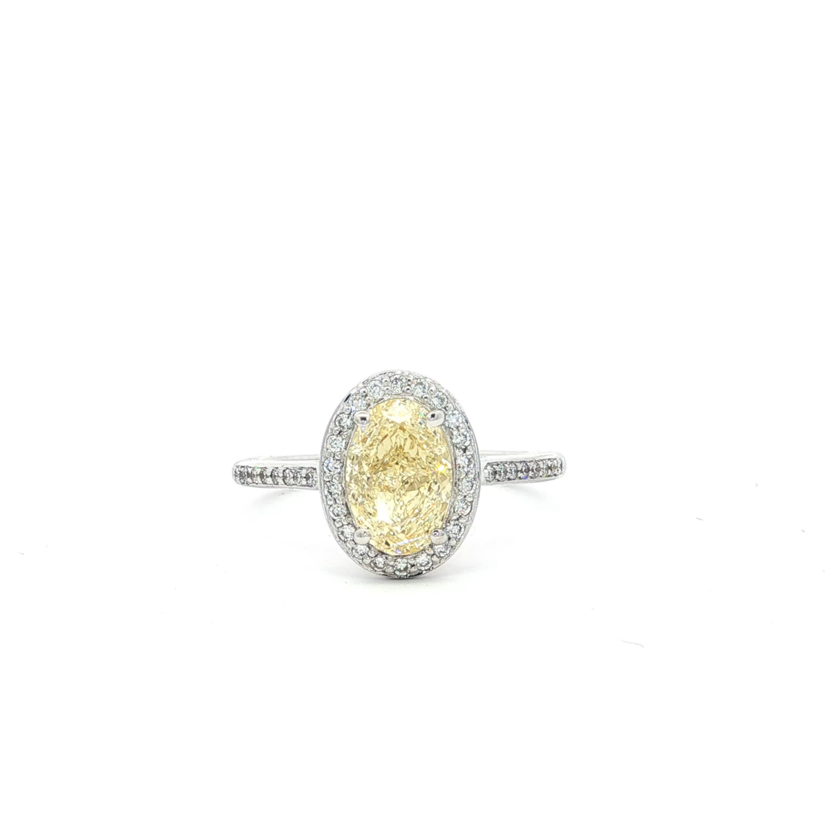 Fancy Yellow Oval Cut Diamond Ring
