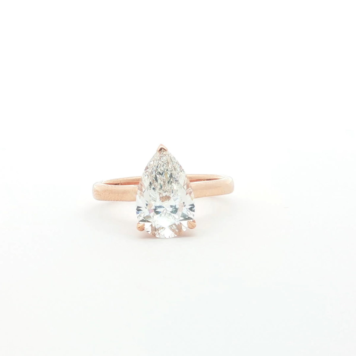 Pear Cut Diamond Solitaire Ring