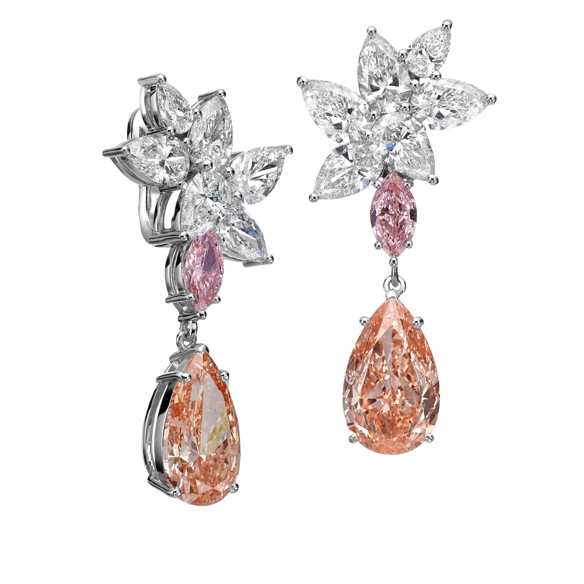 Boucles D'Oreilles Marquise Rose