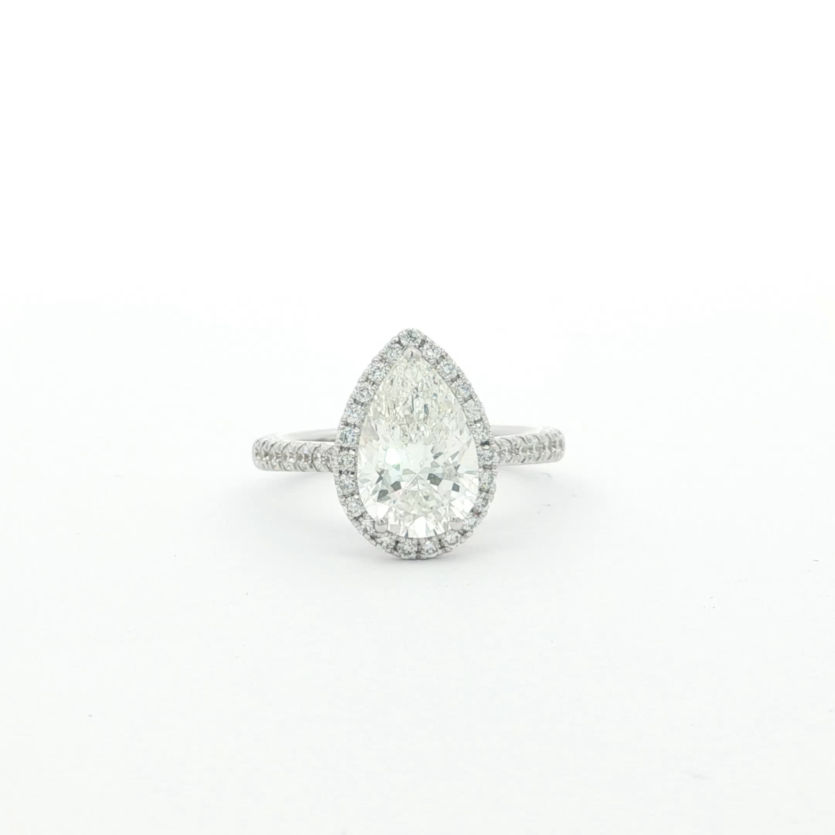 Pear Cut Diamond Halo Ring