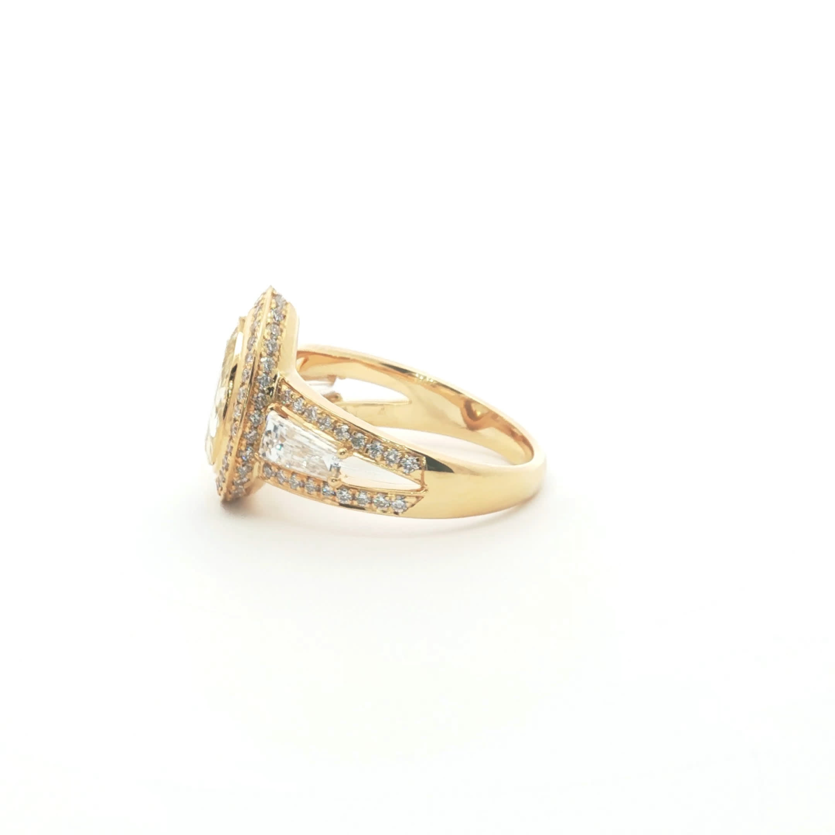 Fancy Yellow Pear Cut Diamond Halo Ring