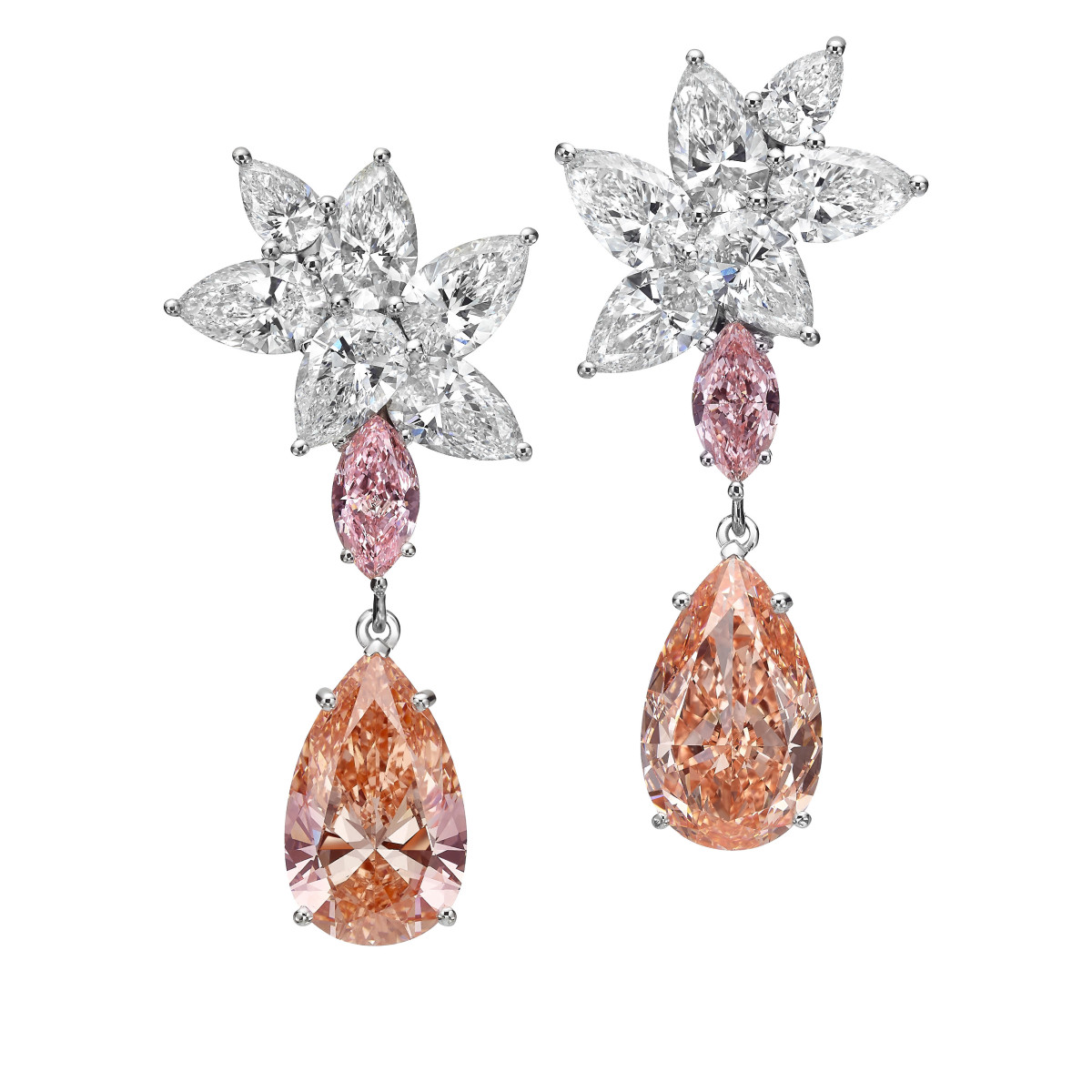 Boucles D'Oreilles Marquise Rose