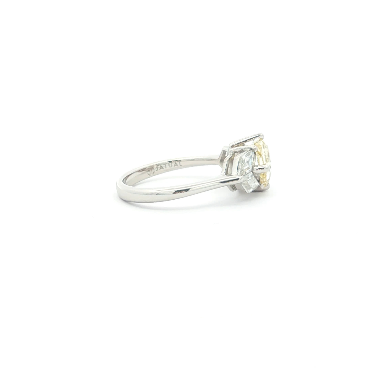 Fancy Yellow Square Radiant Diamond Ring