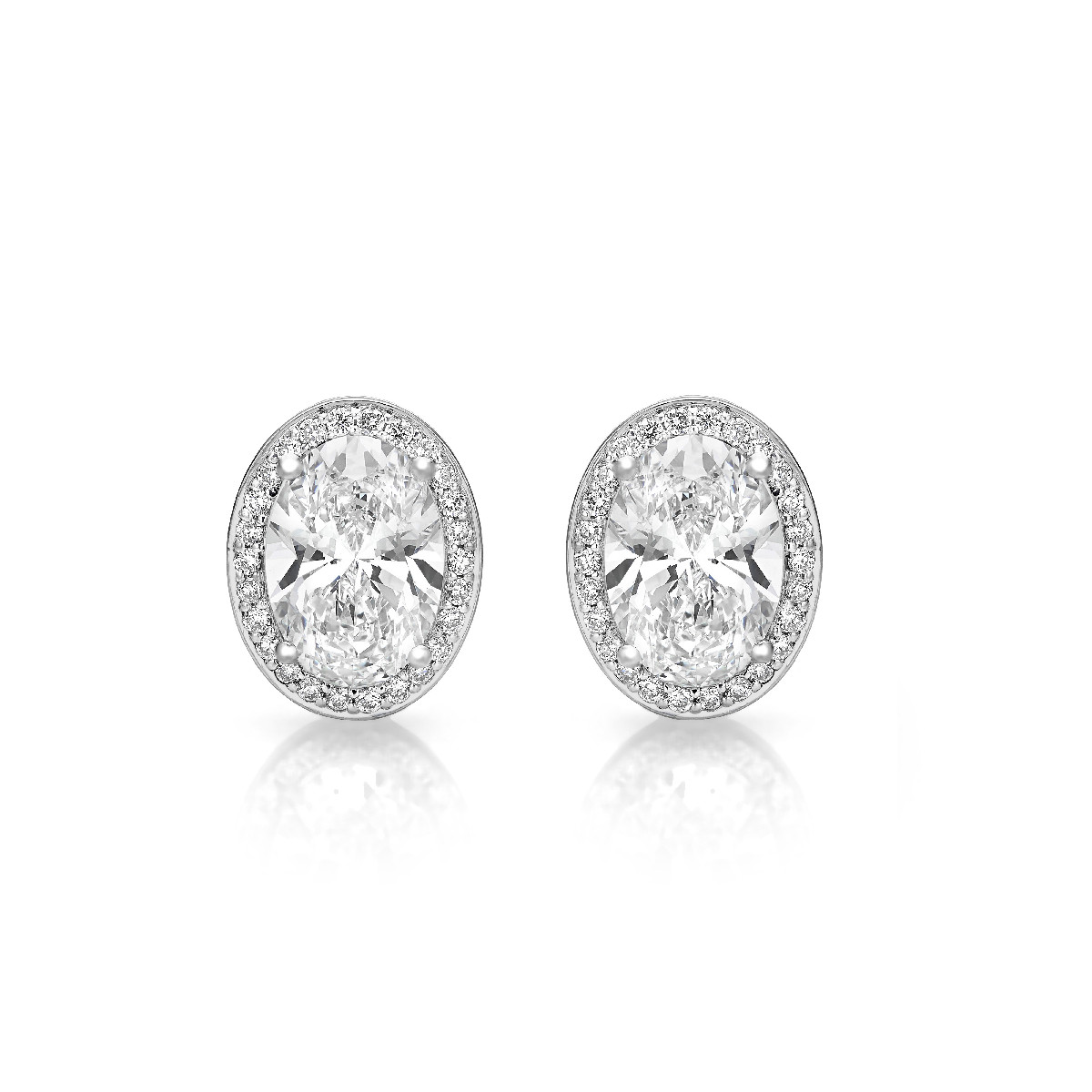 Oval Halo Studs