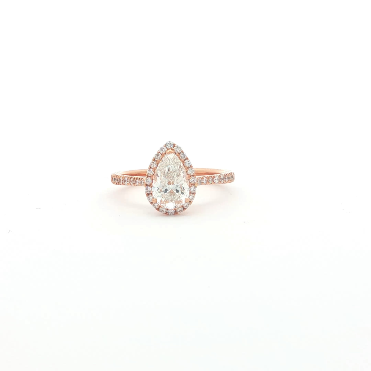 Pear Cut Diamond Halo Ring