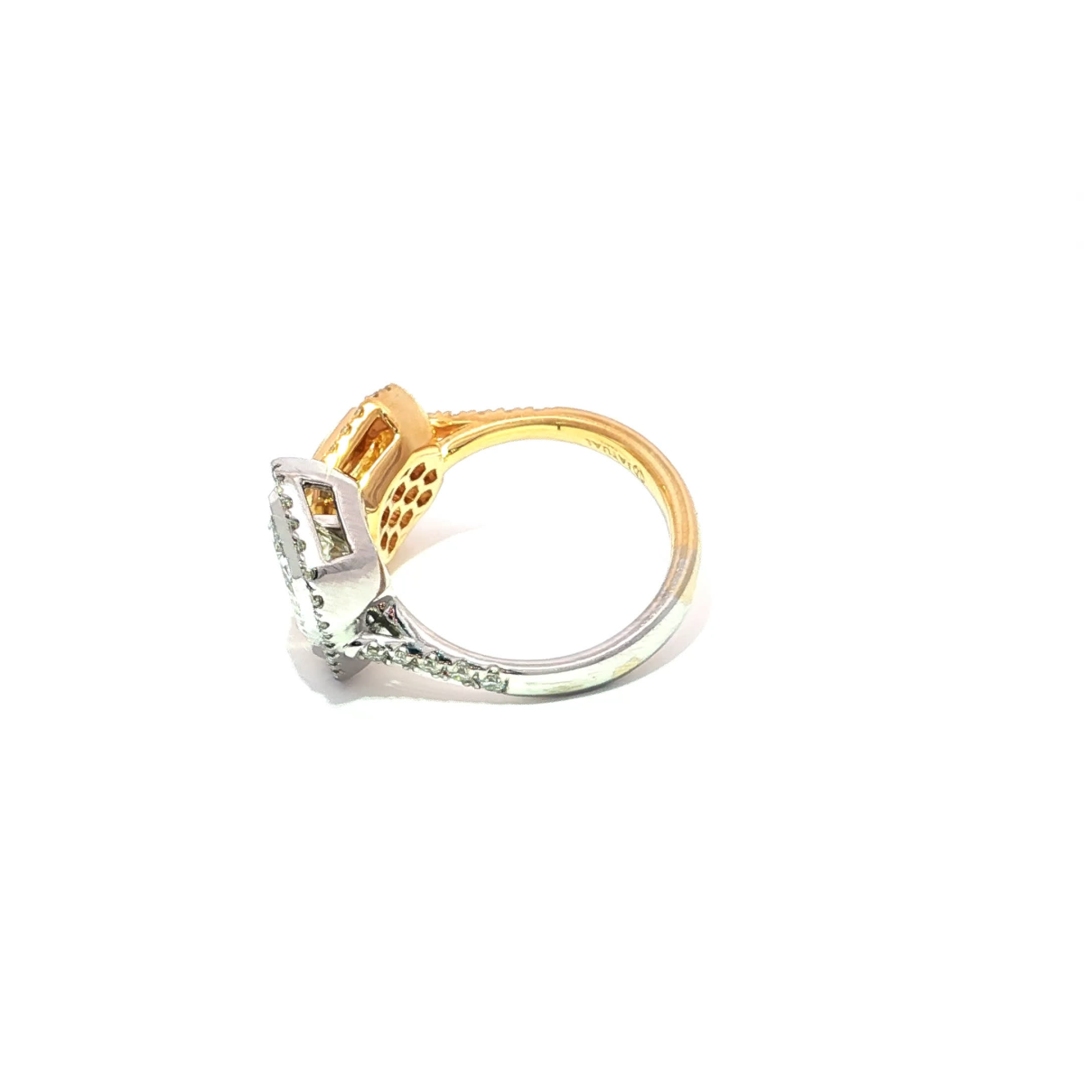 Fancy Vivid Yellow Square and Radiant Multi-Diamonds Ring