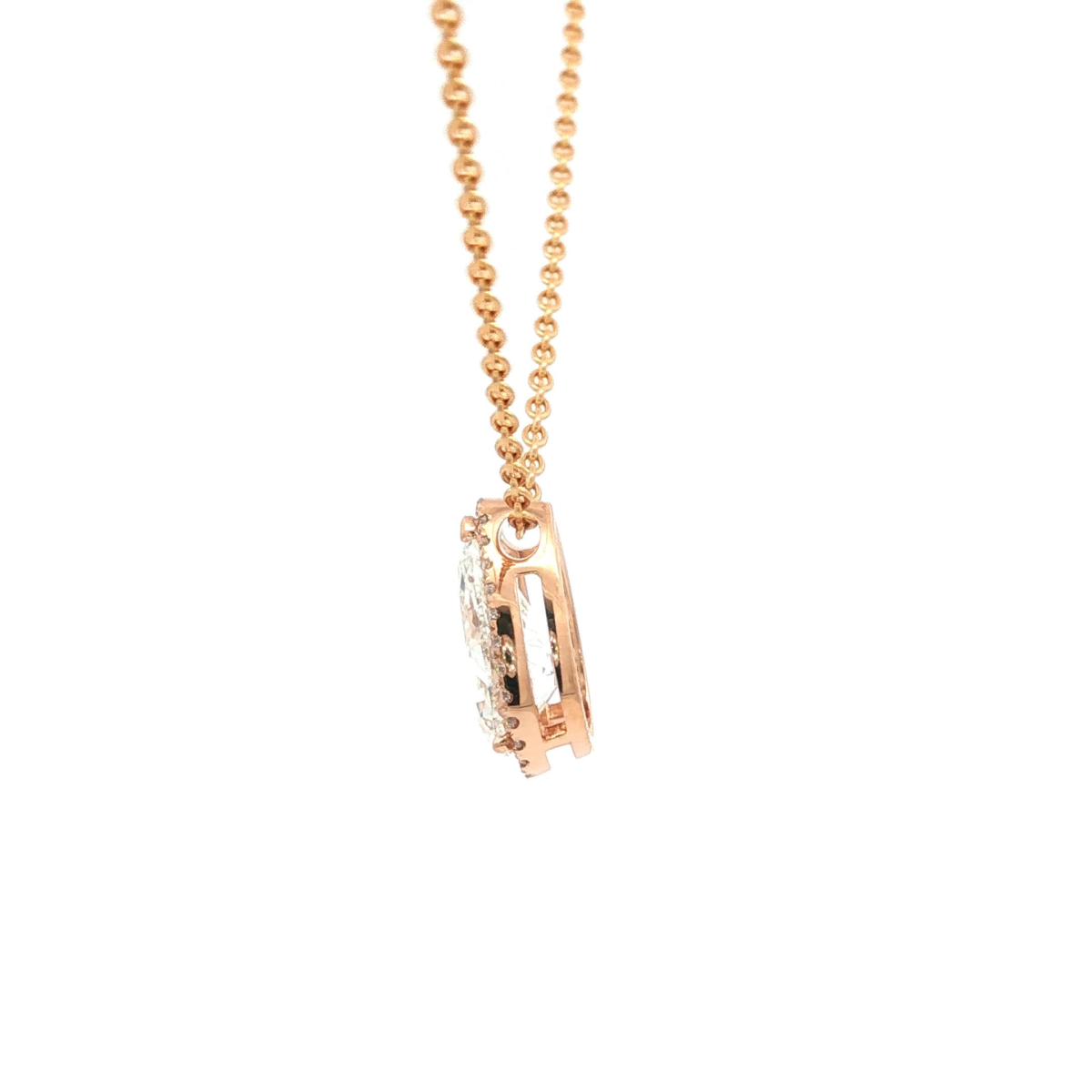 Pear Cut Diamond Pendant in Rose Gold