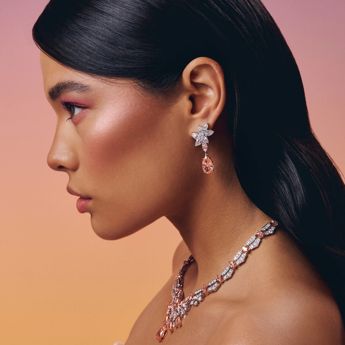 Boucles D'Oreilles Marquise Rose