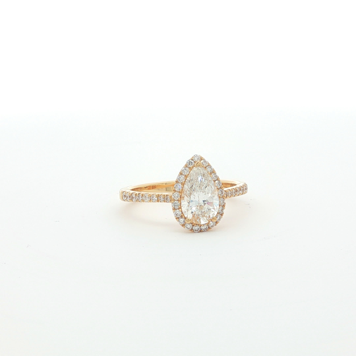Pear Cut Diamond Halo Ring