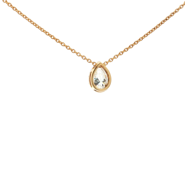 Pear Cut Diamond Pendant in Yellow Gold