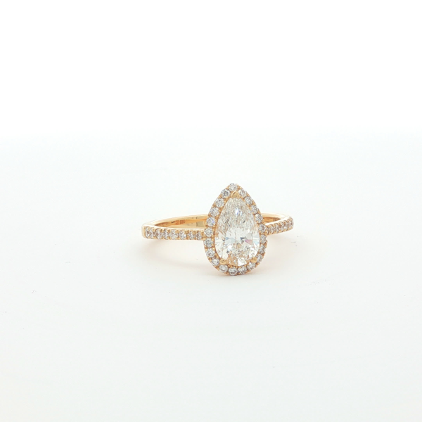 Pear Cut Diamond Halo Ring