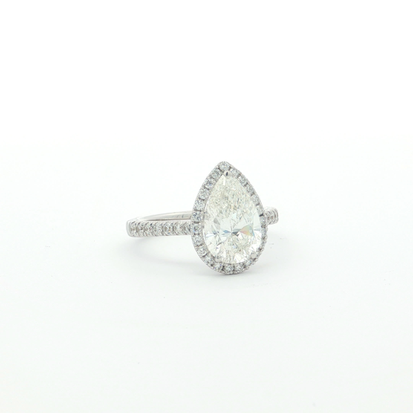 Pear Cut Diamond Halo Ring