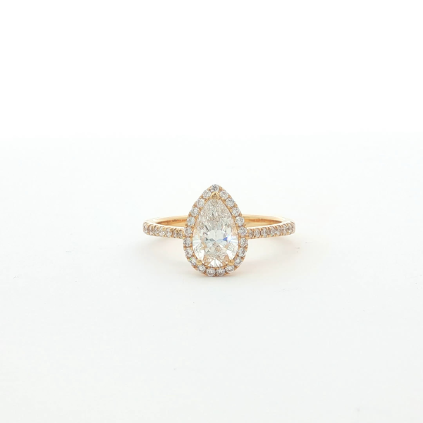 Pear Cut Diamond Halo Ring