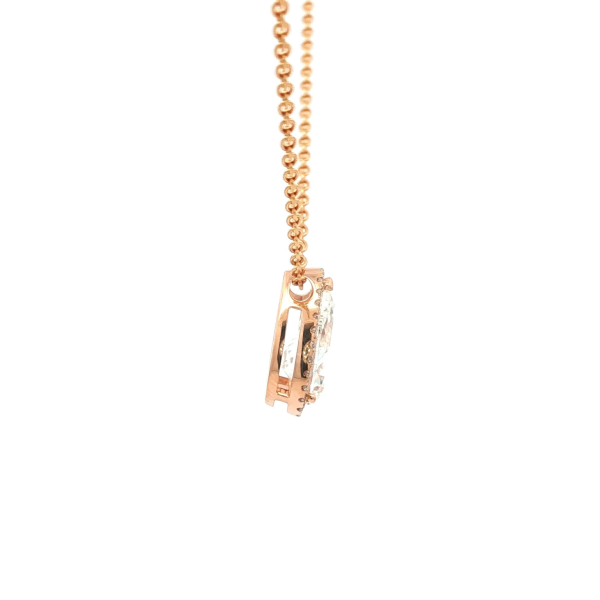 Pear Cut Diamond Pendant in Rose Gold