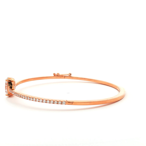 Oval Cut Diamond Bangle in Rose Gold