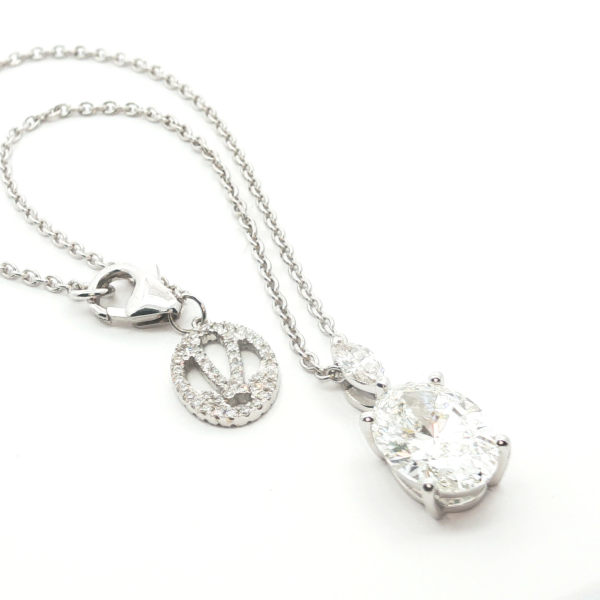 Oval Cut Diamond Pendant