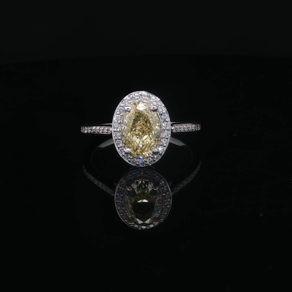 Fancy Yellow Oval Cut Diamond Ring